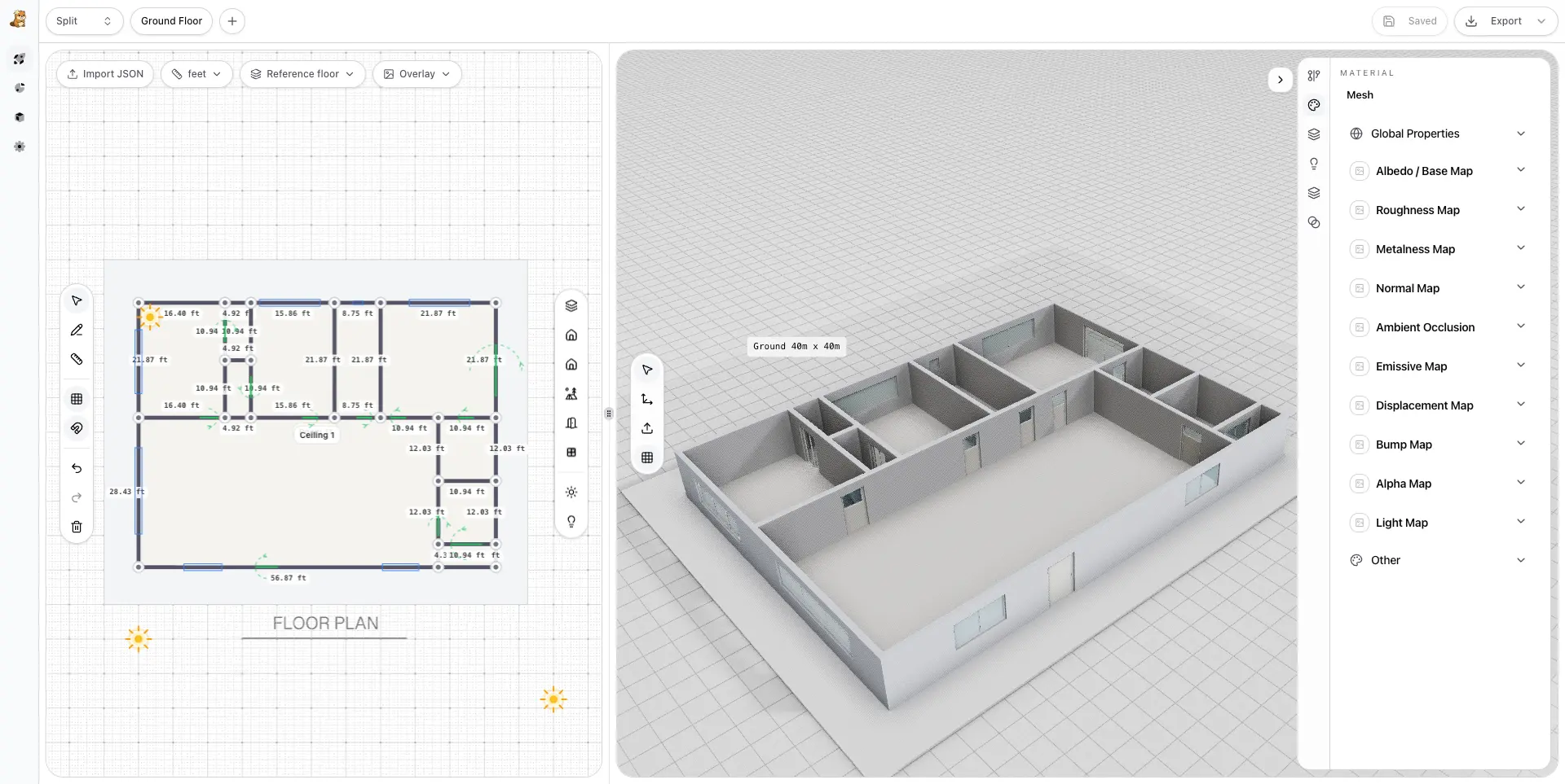 Interior design platform - 2D floor planning and 3D visualization
